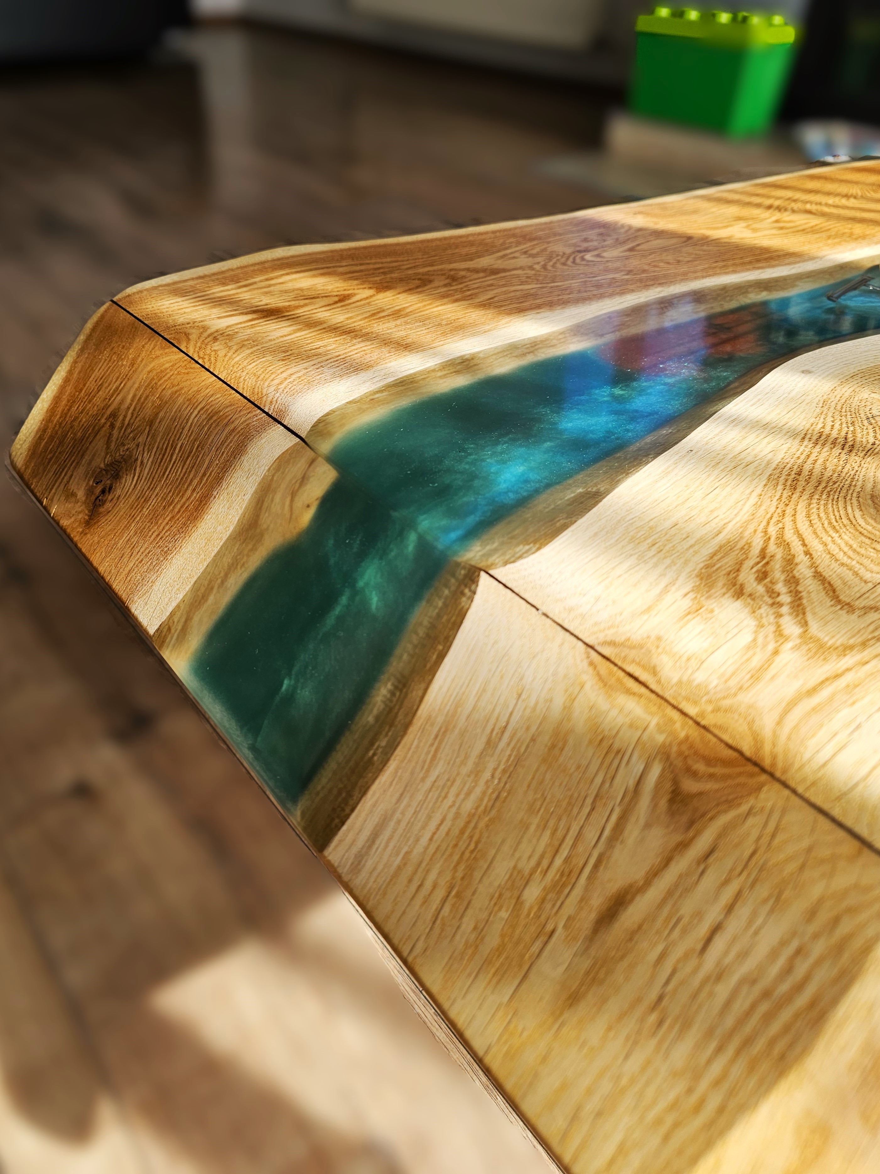 Nova Creek solid wood and epoxy detail